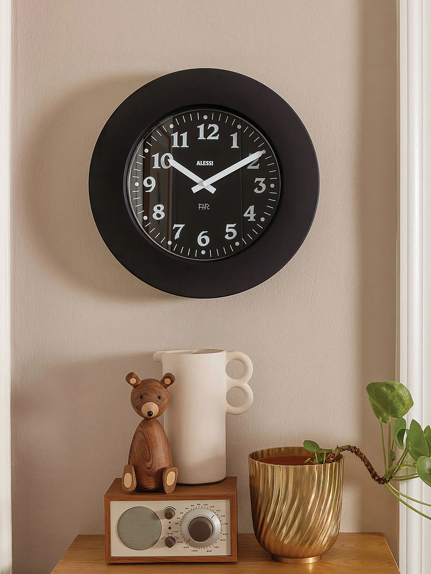 ALESSI | Wanduhr MOMENTO 40cm Schwarz | 